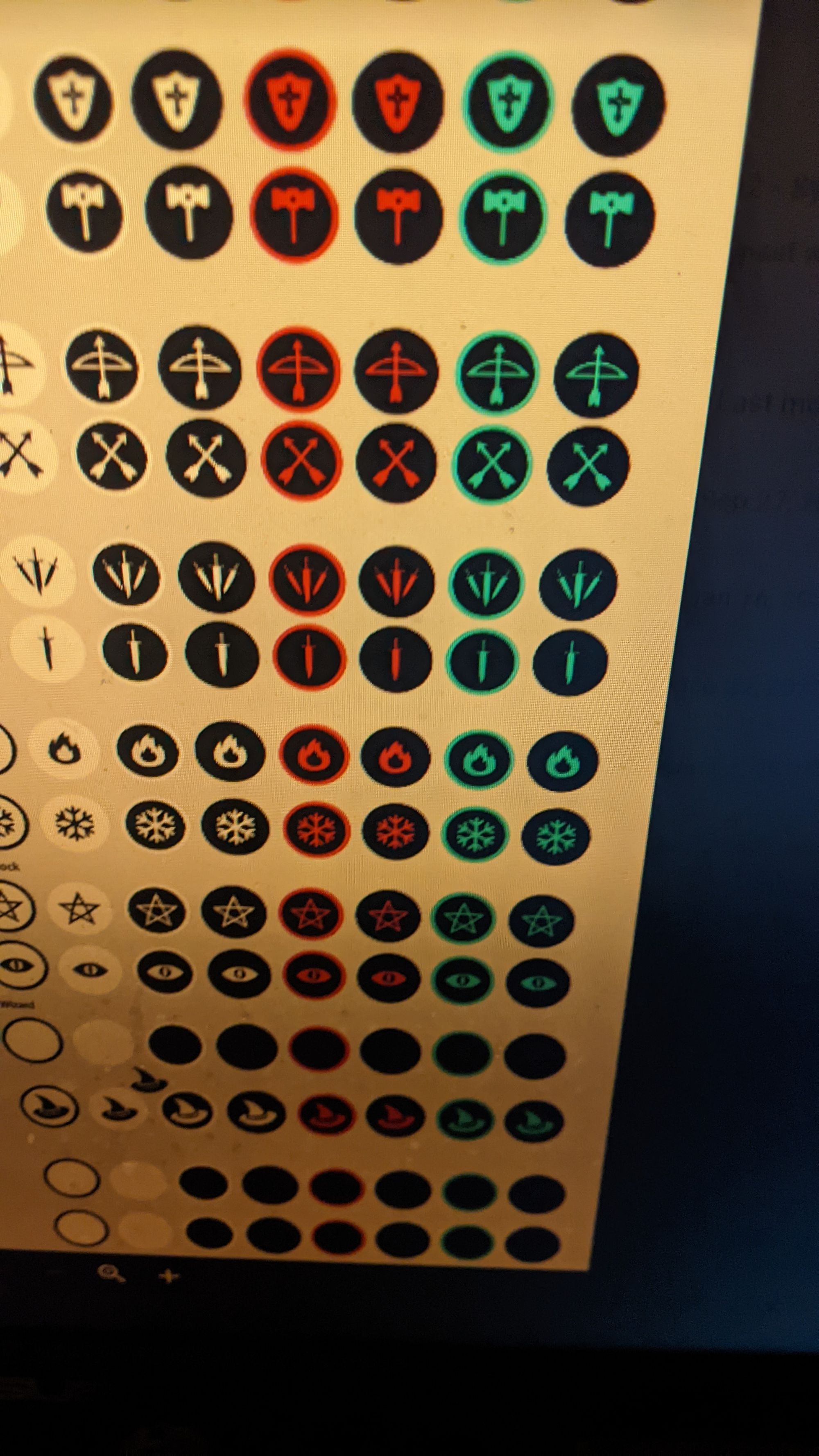 Image of D&D tokens on a computer screen